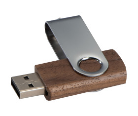 Twist USB Stick with dark wood cover 8GB