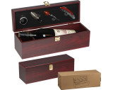 Wine set in wooden box