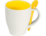 Ceramic cup with a spoon