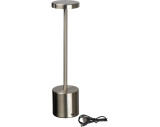Stainless steel table lamp with rechargeable battery